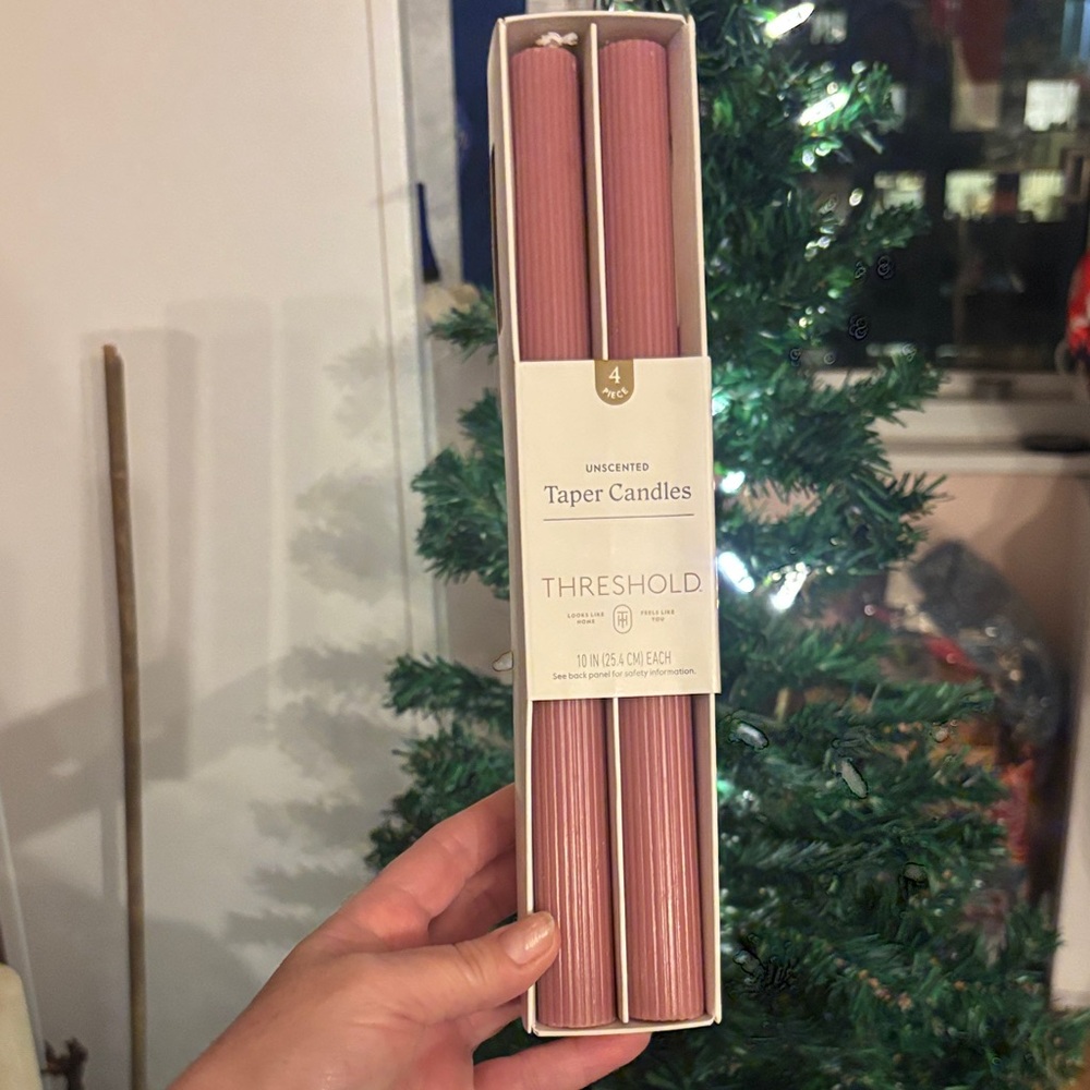 Threshold Pink Taper Candles Set